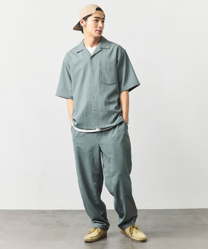 [New Color Added] Quick-Dry Material Relaxed Fit Tapered Easy Pants Linen-like