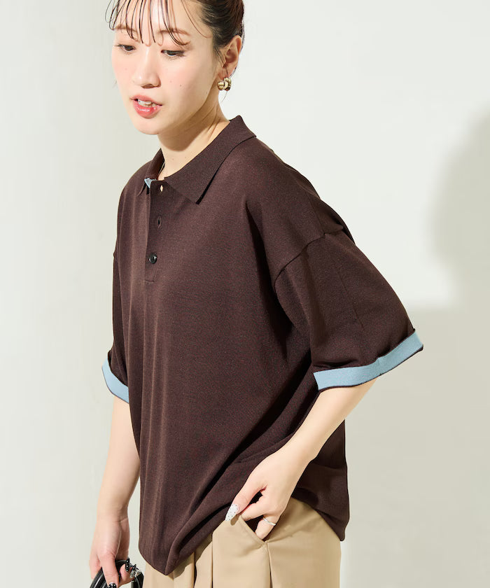 Relax Fit Relax Fit Cool Touch Color Block Knit Polo Shirt [Limited Edition]