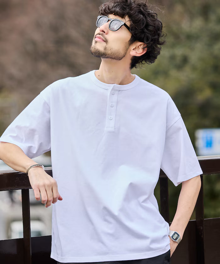 STORATECH/Stratech Lightweight Henley Neck T-Shirt/Antibacterial/Odor Resistant/Antimicrobial/UV Cut/Contact Cooling/Dry Fast 【Limited Edition】