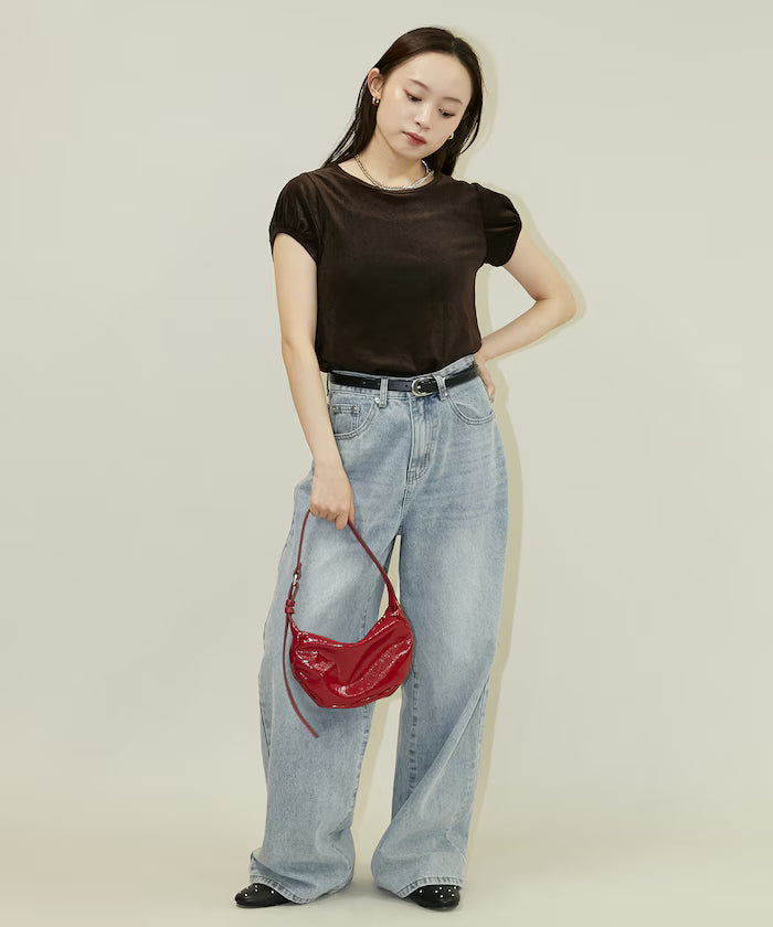 Puff Sleeve Sheer Flocked T-Shirt Limited Edition