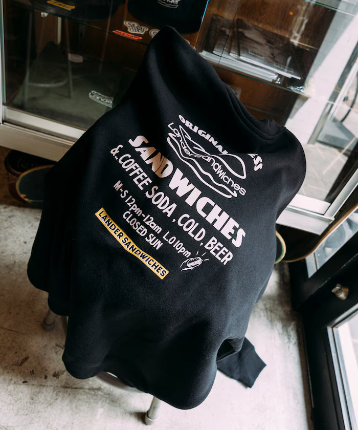 LANDER SANDWICHES×FREAK'S STORE/ Lander Limited Edition Big Silhouette Back Print Crewneck Sweat 【Limited Release】 - Black