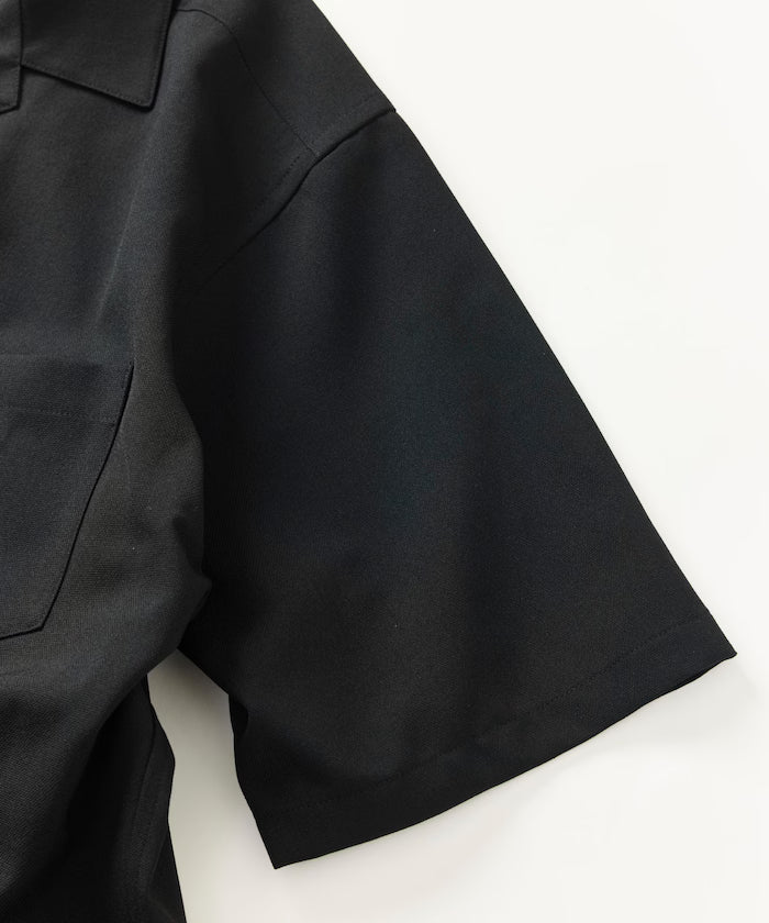 [New Color Addition] Quick-Dry Material Relaxed Fit Open Collar Short Sleeve Shirt Linen-Like