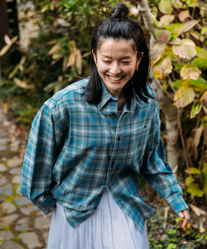 Relax Fit Relax Fit Ombre Check Flannel Shirt [Limited Edition]