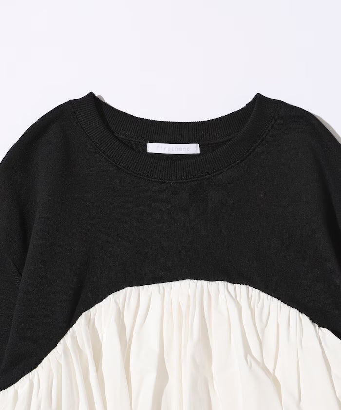 Organic Cotton Docking Frill Sweat / Relaxed Fit / Backed Sweat