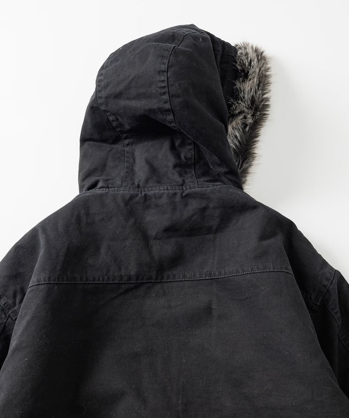 2way fake fur zip-up padded hooded jacket with detachable fur