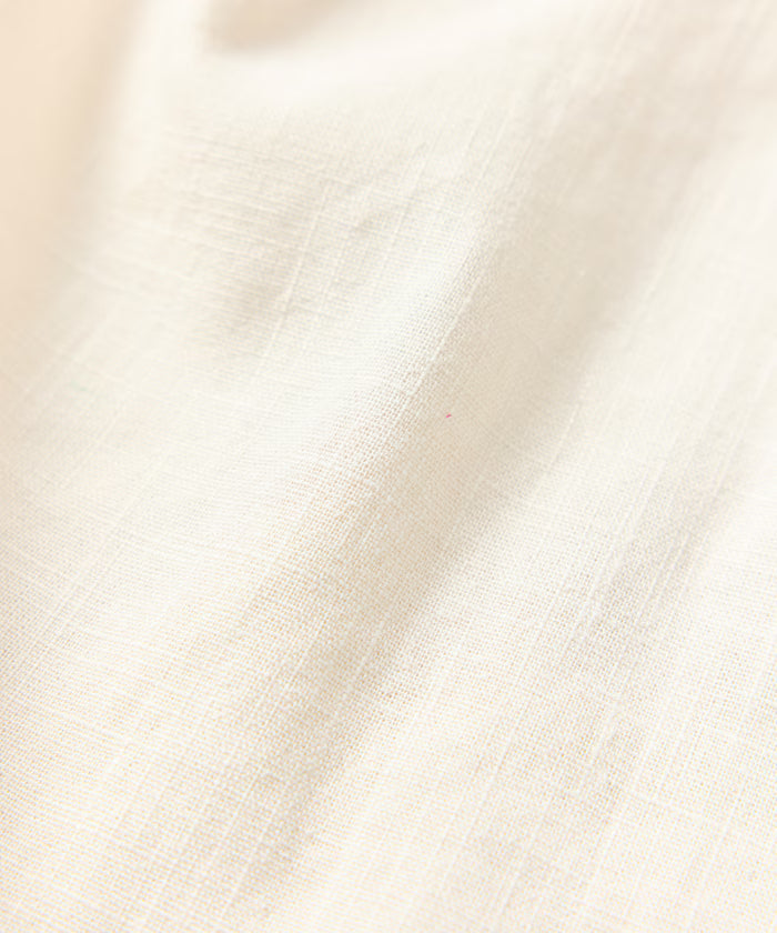 LINEN COTTON OPEN COLLAR SHIRT【Compatible with setups】