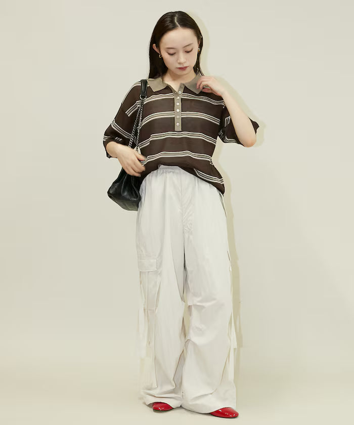 Sheer Border Short Sleeve Polo Summer Knit Limited Release