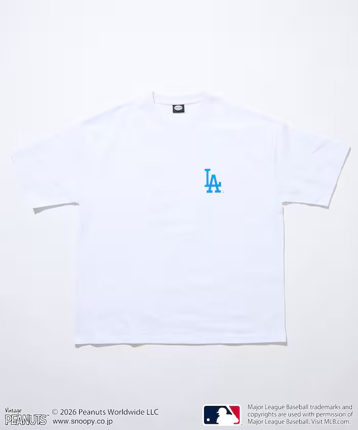 PEANUTS×MLB Exclusive Big Silhouette Back Print T-Shirt / DODGERS 【Limited Edition】