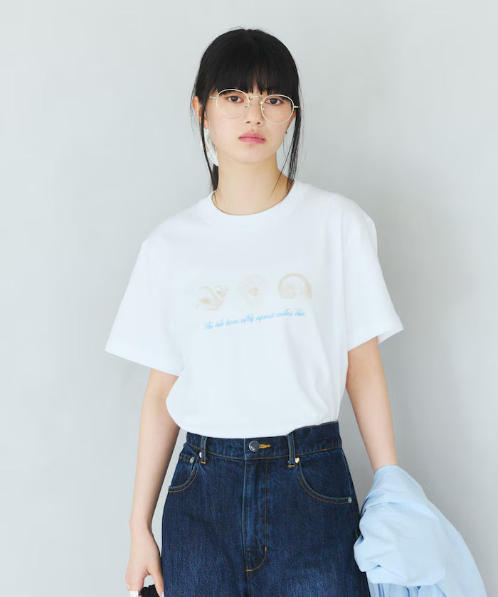 Comfortable Shell Print Crew Neck T-Shirt
