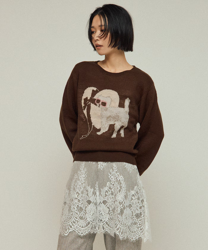 Sweat-like Animal Jacquard Knit