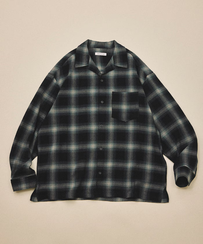 Pre-dyed ombre check sheer shirt relaxed fit