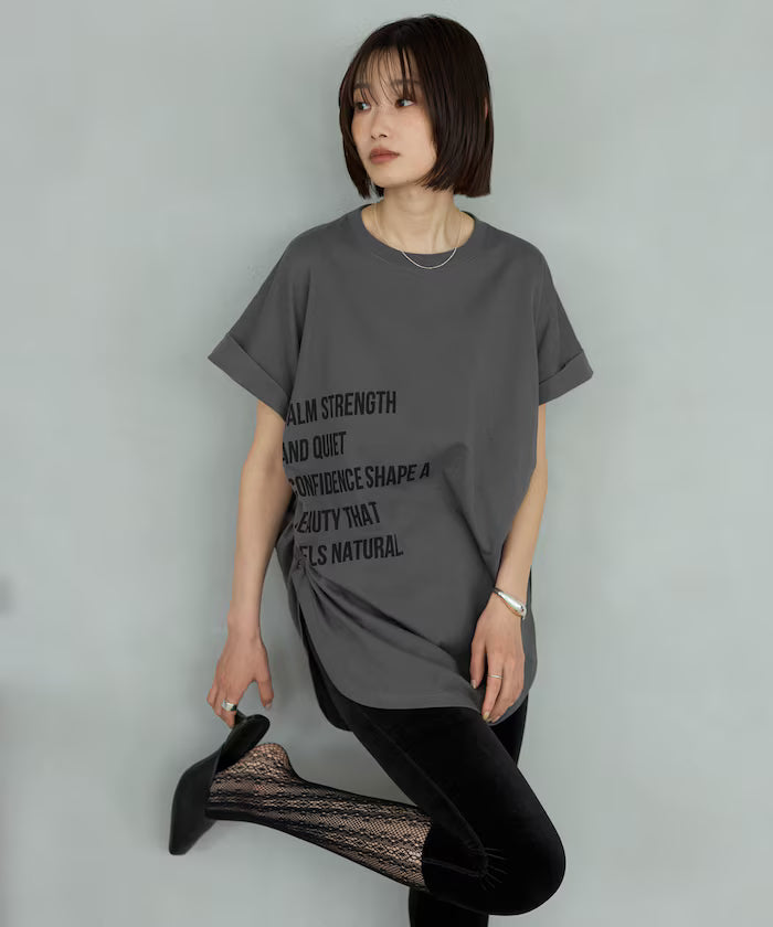 Organic Cotton Shirring Logo T-Shirt