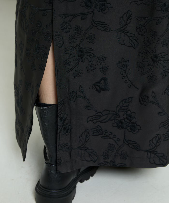 Flower Embroidery I-Line Easy Skirt