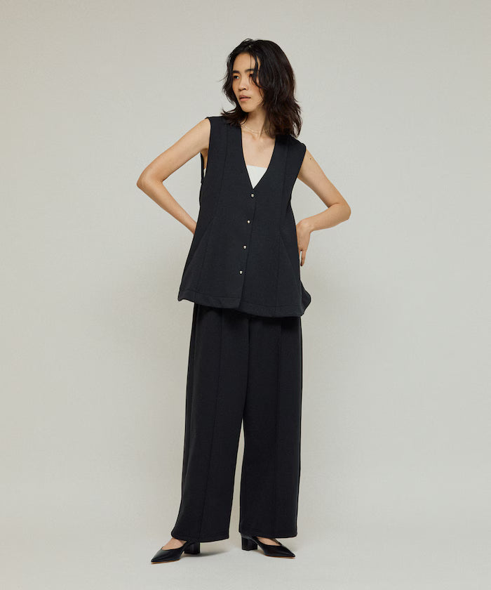 Cardboard Peplum V-Neck Vest