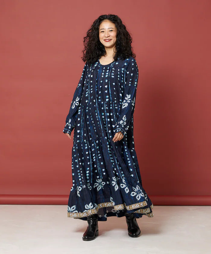 Shibori Print Tiered One Piece