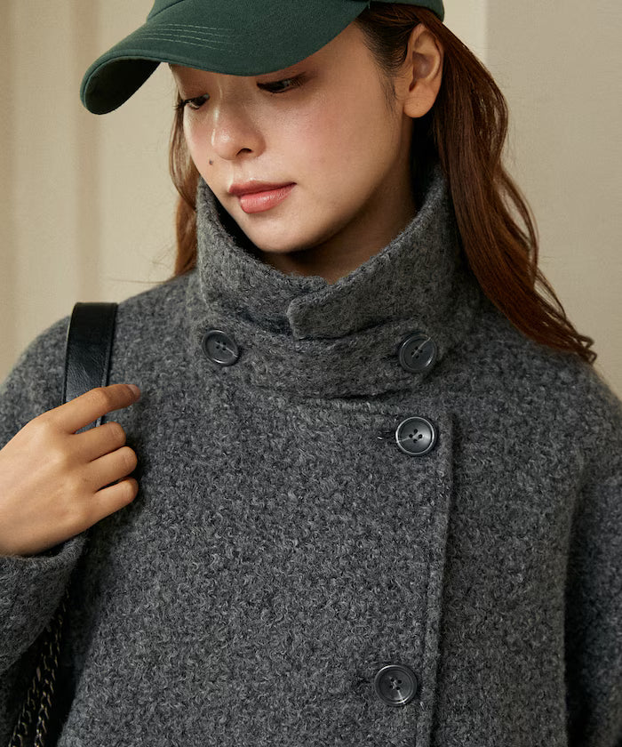 Multicolor Shaggy Long Coat Limited Edition - Charcoal Gray