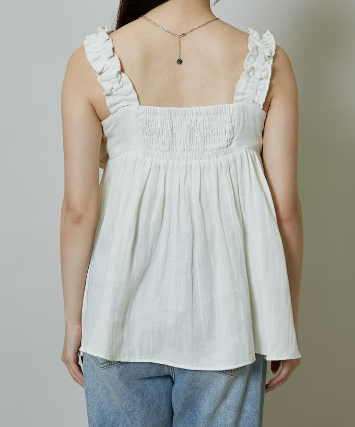Double Gauze Gathered Camisole Blouse Limited Edition