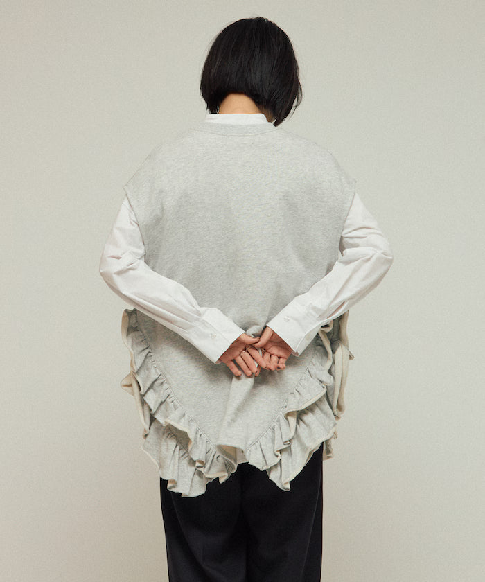 Organic Cotton Frill Hem Top / Relaxed Fit / French Terry Sweat / Best