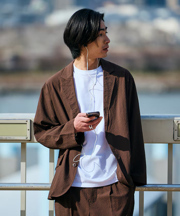 AiRide/AiRide Relax Fit Seersucker Setup/Tailored Jacket/Wide Slacks/Quick Dry/UV Cut 【Limited Release】