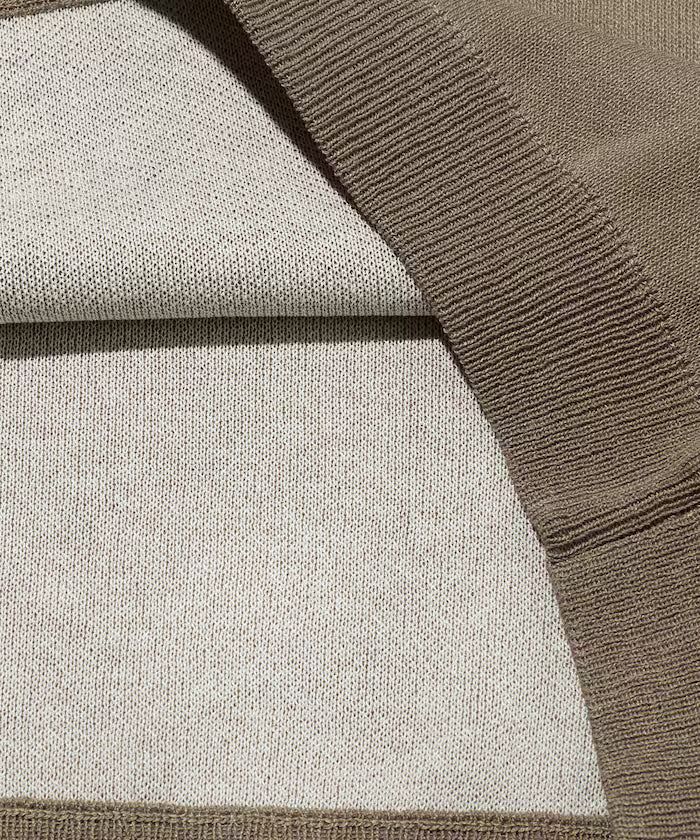 COOL TOUCH Double Face Color Polo Neck Knit Pullover Contact Cooling