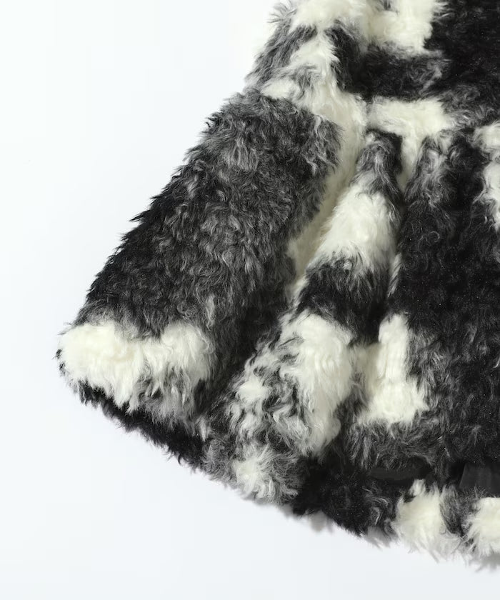 Peplum Silhouette Cow Print Fake Fur Vest