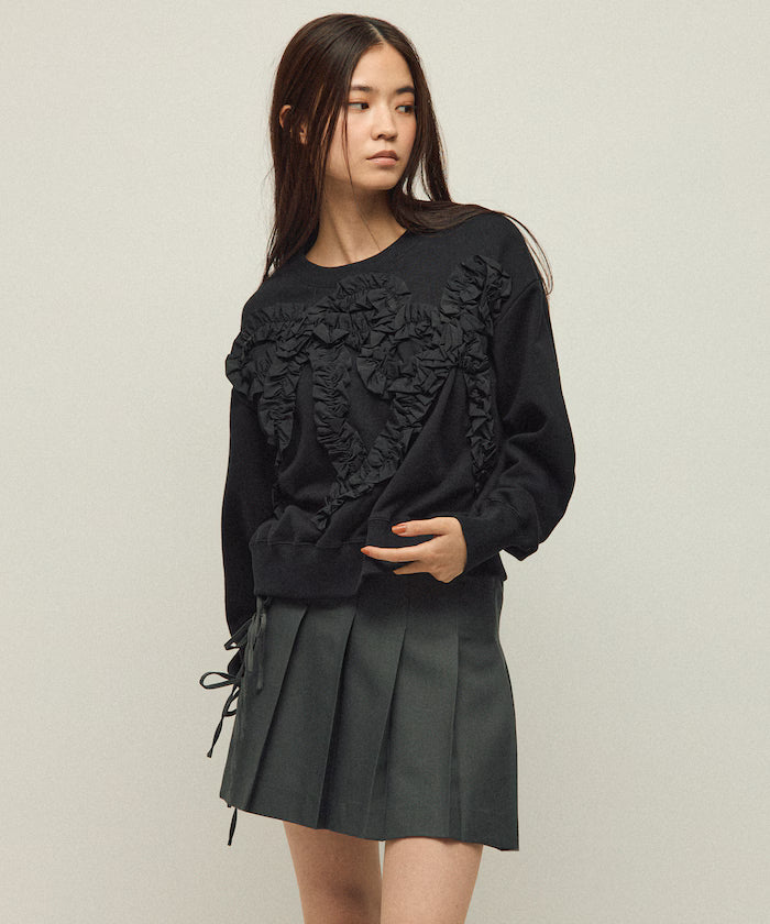 Organic Cotton Gather Ribbon Sweat / Relaxed Fit / French Terry Sweat