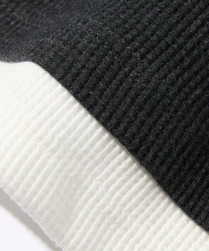 Waffle Fake Layered Henry Neck T-Shirt