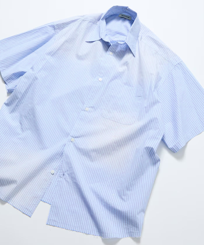 Big Silhouette Damage Processing Regular Color S/S Shirt/Check/Stripe/Fade Processing [Limited Edition]