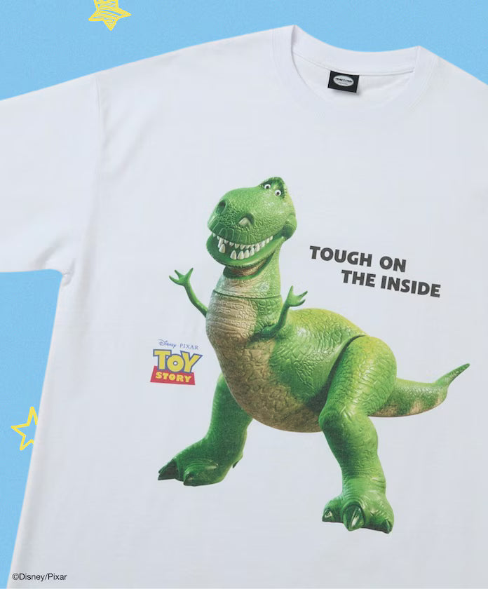 [April 20 12:00 release][Made to Order Product] 'Toy Story' Exclusive Character Print Crew Neck T-shirt Limited Edition - White-Rex