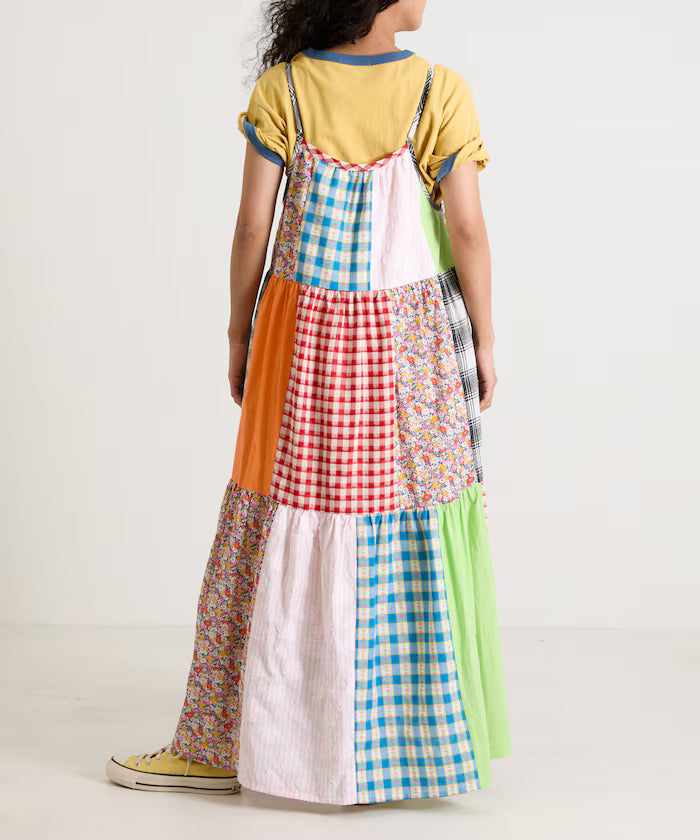 Patchwork Three-Tiered Camisole Dress