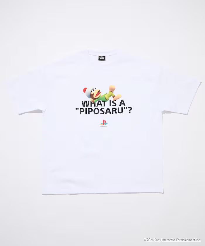 Big Silhouette Crew Neck Print T-shirt/PlayStation Sarugatchi/WHAT IS A PIPOSARU 【Limited Edition】