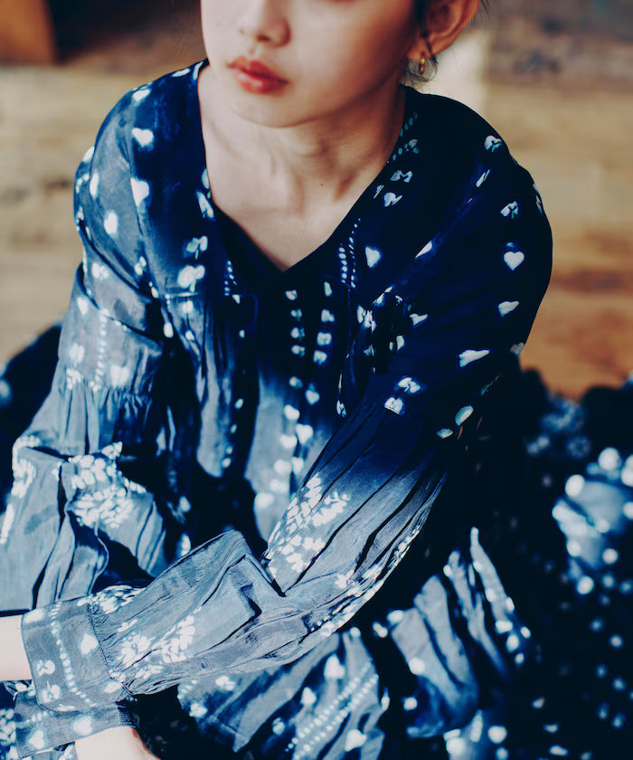 Shibori Print Tiered One Piece