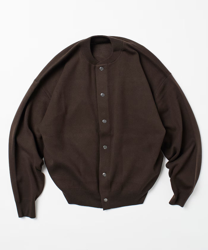 Relax Fit Relax Fit Sweat-like Knit Crew Neck Snap Cardigan [Limited Edition]