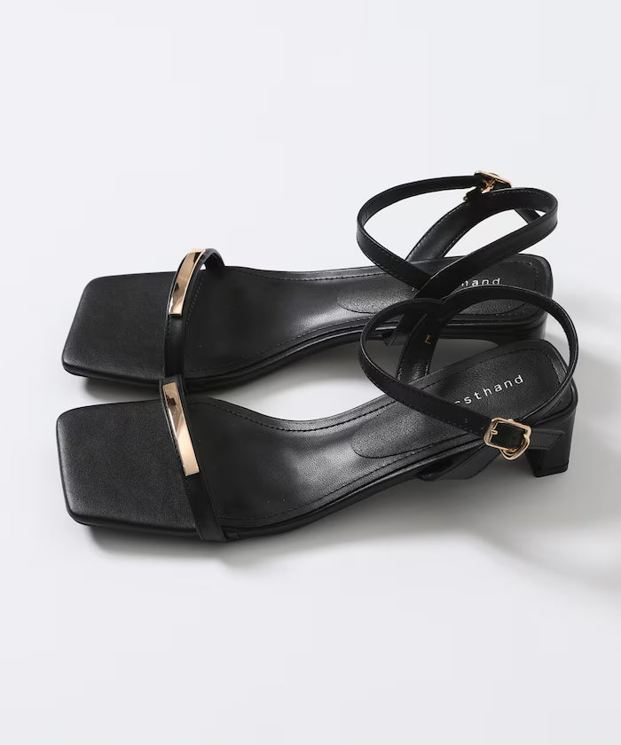 Sleek Strap Metal Plate Sandals