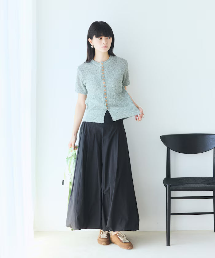 Wood Button Boucle Cardigan