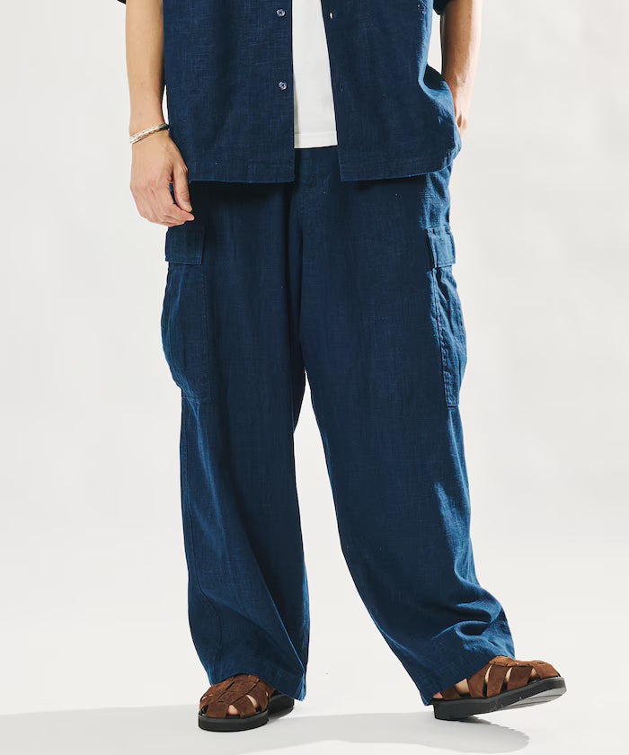 LINEN COTTON EASY CARGO PANTS 【Compatible with Set-Up】