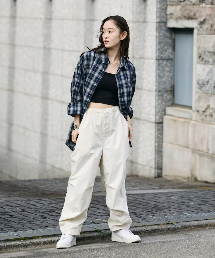Quick Dry Fabric Wide Silhouette Poly Rip Cross Military Circus Pants/UV Cut/Quick Dry 【Limited Edition】