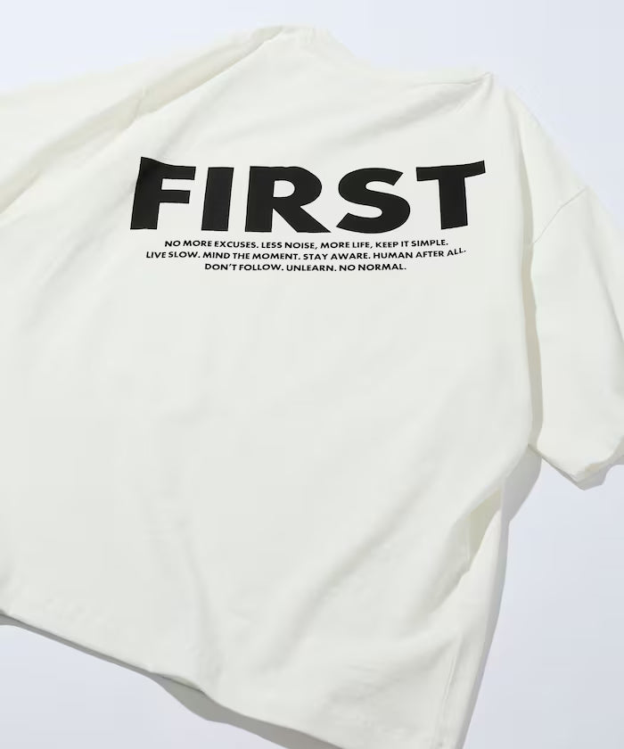 6 Ounce Front Logo Print Crew Neck T-Shirt / Back Print T-Shirt PRINT FRESH FIRST - White