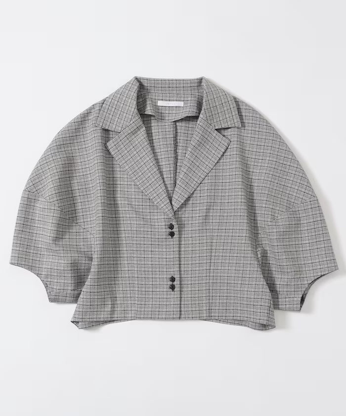 Balloon Sleeve Shirt with Karami Check / Compatible with Set Up - Released on March 11 at 12:00