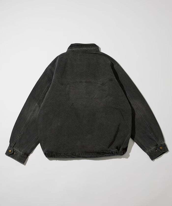 Relaxed Fit Harrington Denim Jacket