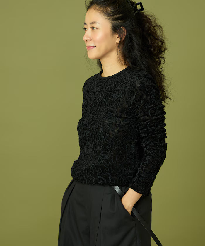 Mesh Velour Top