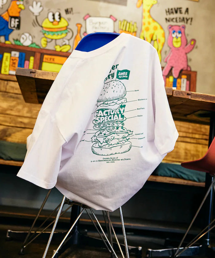 Burger Factory × FREAK'S STORE/ Burger Factory Limited Big Silhouette Back Print Crew Neck T-shirt 【Limited Edition】