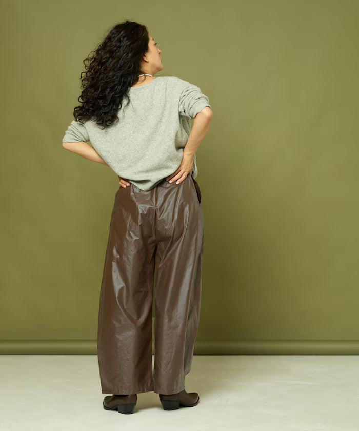 Leatherette Easy Tuck Pants