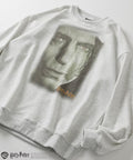 Harry Potter/Snape Front Print Crew Neck Sweatshirt - Light Gray
