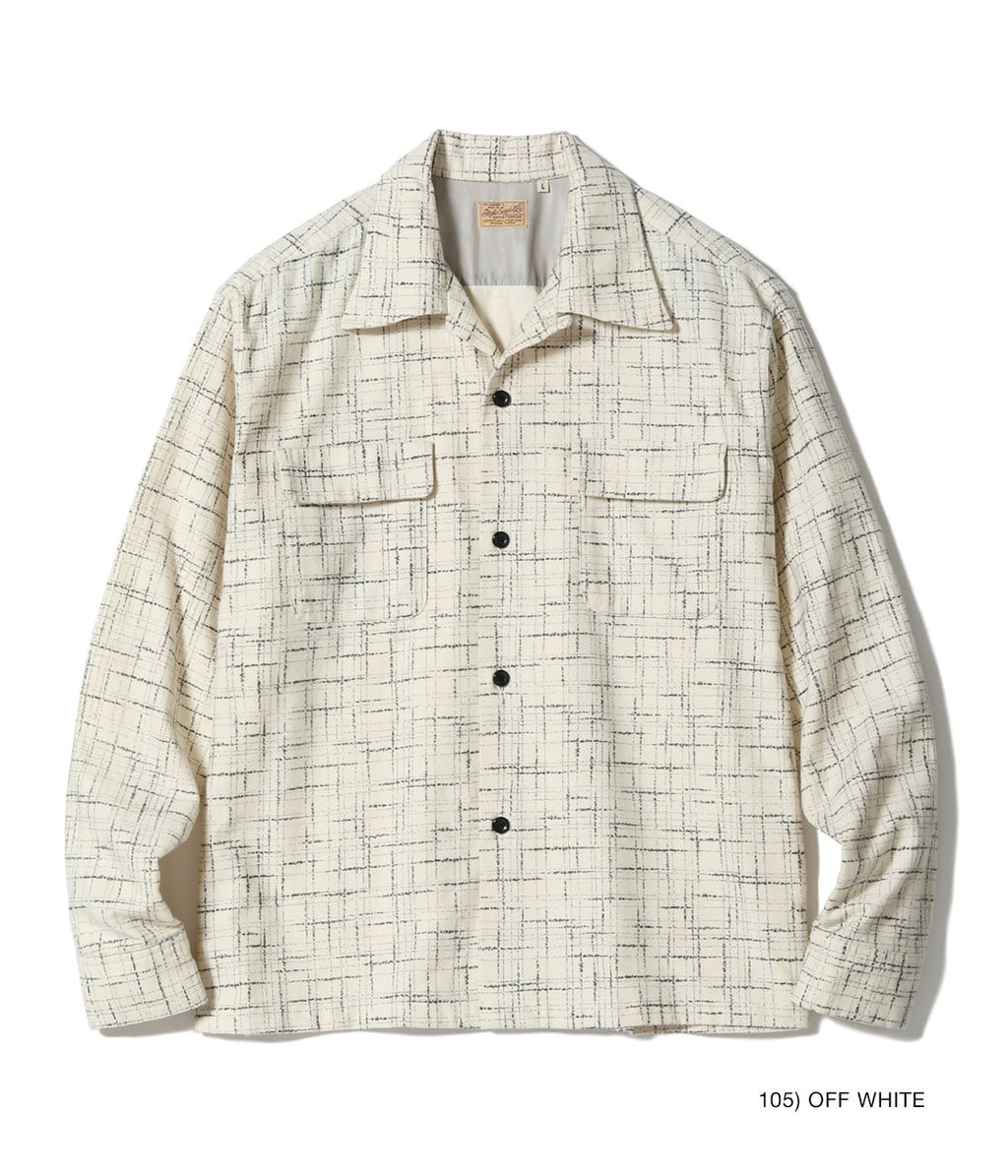 Mid 1950s Style Flannel Sports Shirt “SPLASH” - OFF WHITE