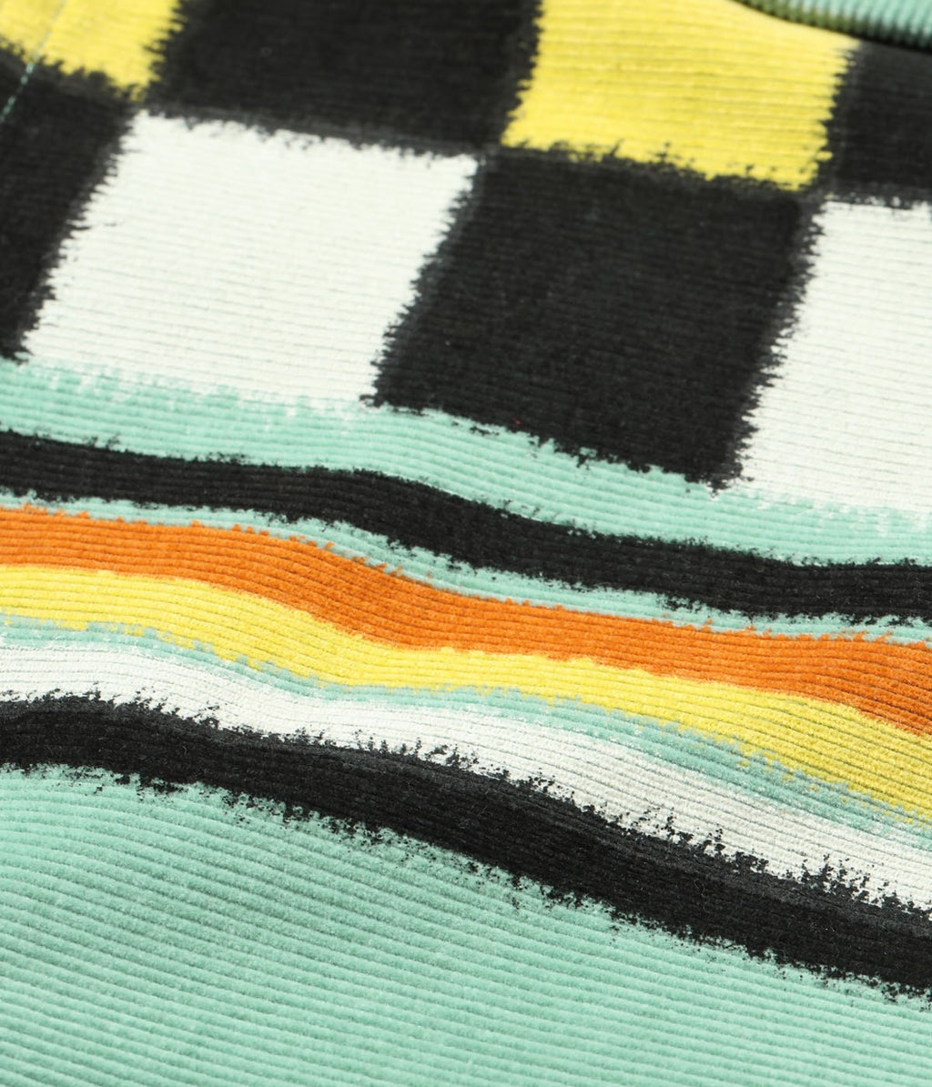 Mid 1950s - Late 1950s Style Corduroy Sports Shirt “SQUARE & STRIPE”