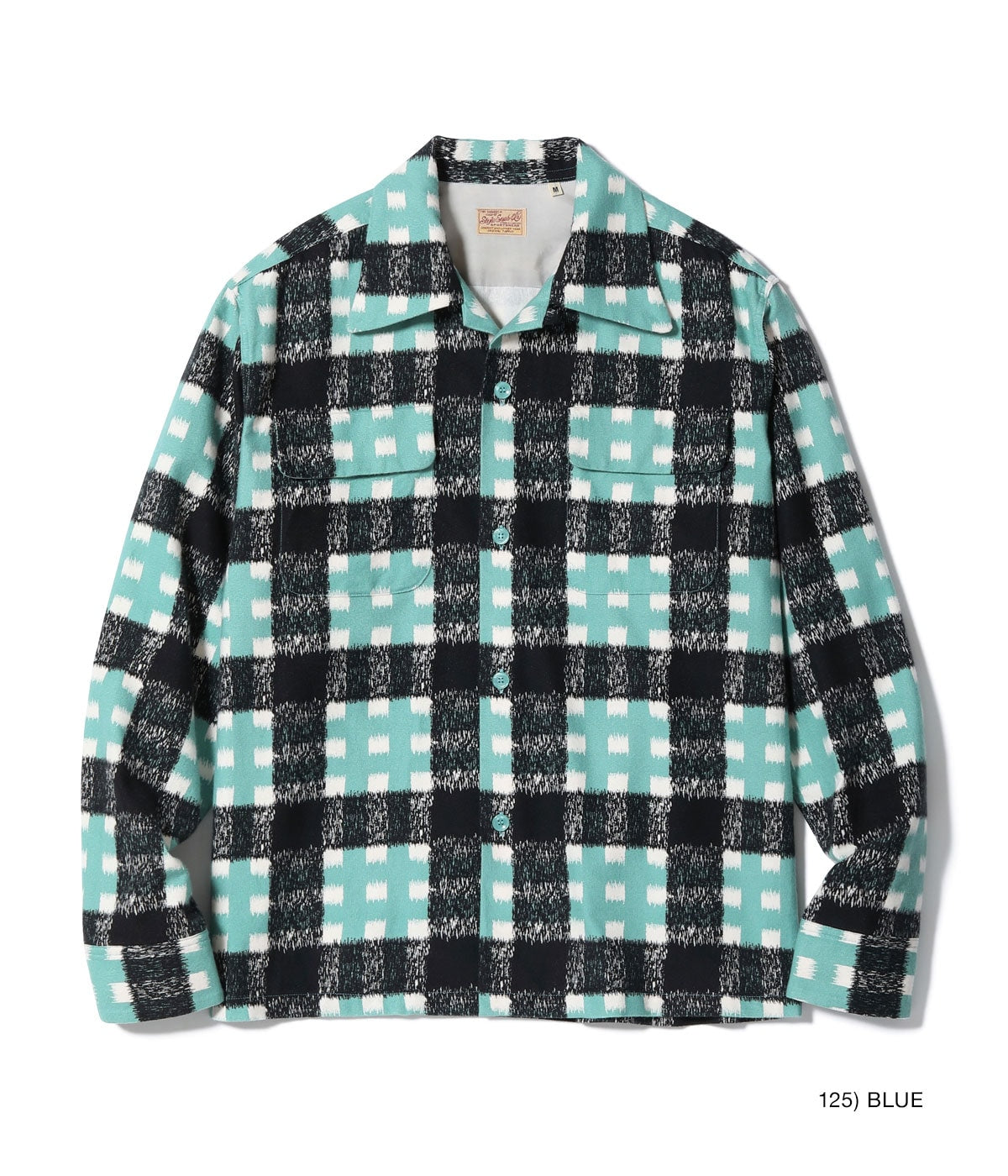 Mid 1950s Style Flannel Sports Shirt “PLAID” - BLUE