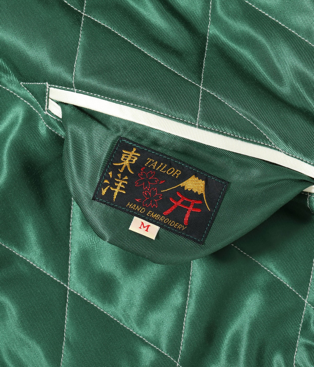 Early 1950s Style Acetate Quilted Souvenir Jacket “JAPAN MAP” × “GOLD DRAGON”