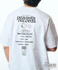 PEANUTS/Peanuts Exclusive Big Silhouette Back Print Crew Neck T-Shirt/Records [Limited Edition] - White
