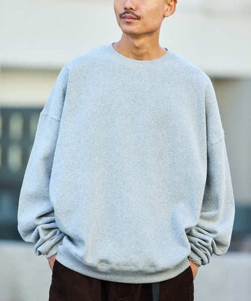 12oz Heavyweight Big Silhouette Crew Neck Sweatshirt [Limited Edition] - Mottled Gray